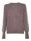 Ballantyne Brown Cashmere Pullover With Round Neckline In Brown