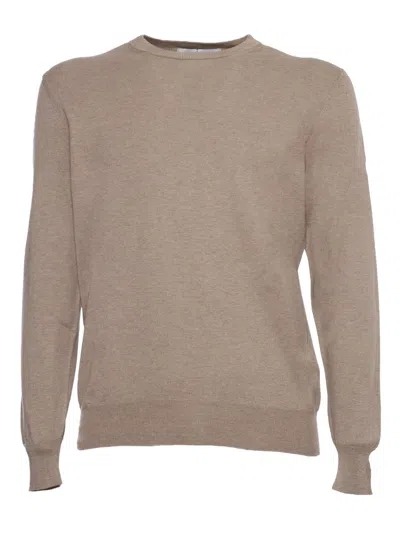 Ballantyne Crew-neck Fine-knit Jumper In Brown