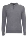 Ballantyne Polo Neck Pullover In Gray