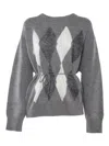 Ballantyne R Neck Pullover In Gray