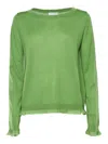 Ballantyne R Neck Pullover In Green