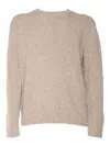 Ballantyne Classic Round Neck Wool-silk Blend Pullover In Neutral