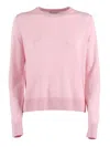 Ballantyne R Neck Pullover In Pink