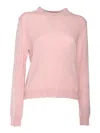 Ballantyne R Neck Pullover In Pink