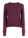 Ballantyne Round-neck Wool Sweater In Purple