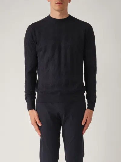 Ballantyne Girocollo Effetto Gugliatura Sweater In Blue