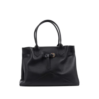 Ballantyne Grained Leather Tote Bag In Black