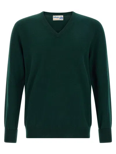 BALLANTYNE GREEN V-NECK SWEATER