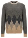Ballantyne Grey Argyle Sweater In Grey