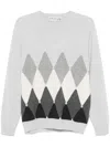 Ballantyne Grey Cashmere Pullover In Gray