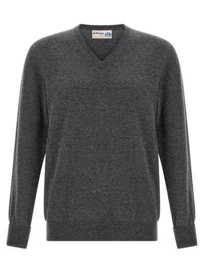 BALLANTYNE GREY V-NECK SWEATER