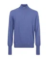 Ballantyne Half-zip Cashmere Jumper In Blue