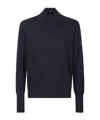 Ballantyne Half-zip Cashmere Polo Shirt In Blue
