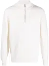 Ballantyne Half-zip Wool Jumper In White