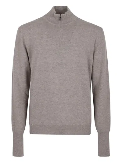 Ballantyne Half-zip Sweater In Brown