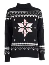 Ballantyne High-neck Wool Blend Pullover With Fitted Silhouette In Black