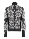 Ballantyne High Turtleneck Mohair Blend Pullover In Black