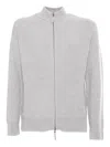 Ballantyne T Neck Full Zip Cardigan In Gray