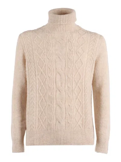 Ballantyne Cable-knit Turtleneck Sweater In Neutral