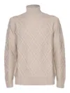 Ballantyne High Neck Pullover In Beige