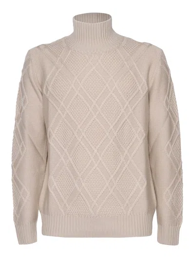 Ballantyne High Neck Pullover In Beige