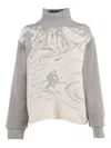 Ballantyne High-neck Sweatshirt With Fitted Silhouette And Design In Gray
