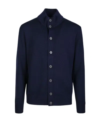 Ballantyne High-neck Wool Cardigan In Black