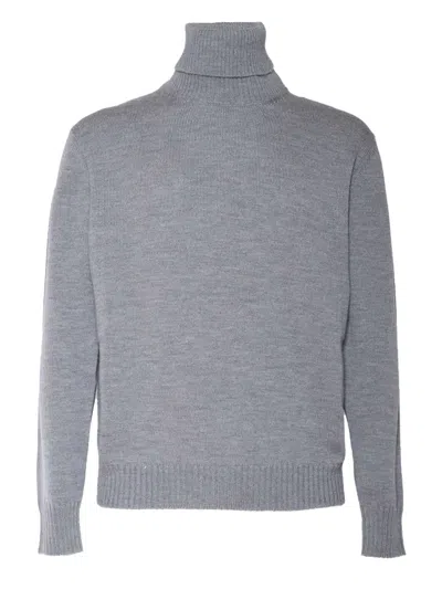 Ballantyne Fitted Grey Turtleneck Pullover In Gray
