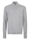 Ballantyne High-neck Zip-up Sweater In Gray