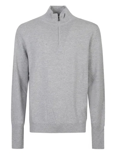 Ballantyne High-neck Zip-up Sweater In Gray