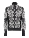 Ballantyne High Turtleneck Mohair Blend Pullover In Animal Print