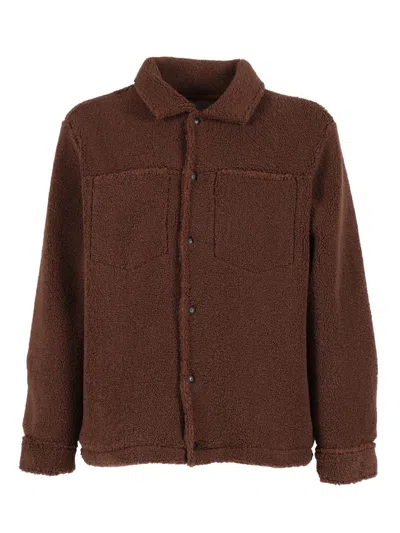 Ballantyne Teddy-cloth Button-fastening Jacket In Brown