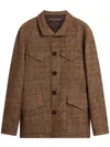 Ballantyne Plaid Button-up Jacket In Brown