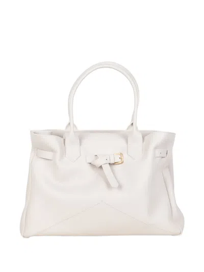 Ballantyne Kate Buckle Detail Handle Shoulder Bag In White