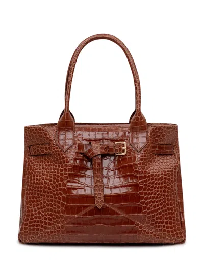 Ballantyne Kate Medium Tote In 100% Cow Leather In Coccio