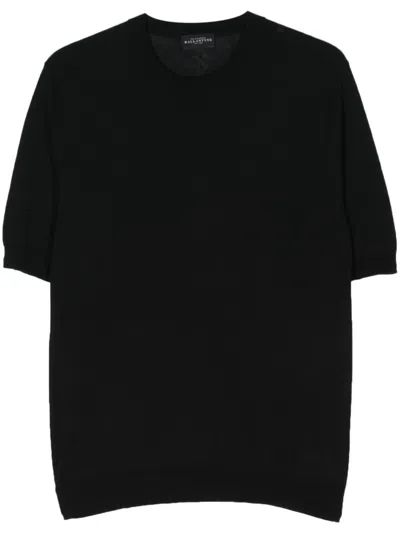 Ballantyne Knitted Cotton T-shirt In Black