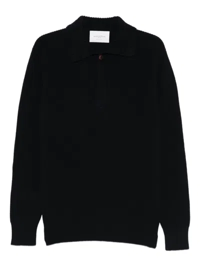 Ballantyne Knitted Polo Shirt In Black