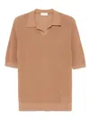 Ballantyne Textured Knit Short-sleeved Polo In Neutrals