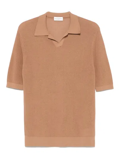 Ballantyne Knitted Polo Shirt In Neutrals