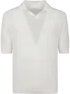 Ballantyne Knit Short-sleeved Polo With Structured Collar In Weiss
