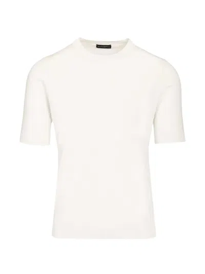 Ballantyne Knitted Slim-fit T-shirt In White