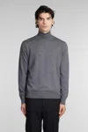 Ballantyne Classic Grey Wool Turtleneck Sweater In Gray