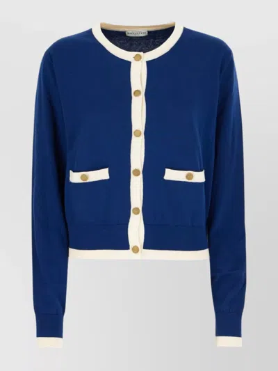 Ballantyne Knitwear With Front Pockets And Long Sleeves In Blue