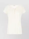 Ballantyne Knitwear With Keyhole Detail And Short Sleeves In White