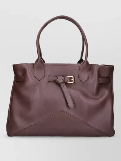 Ballantyne Leather Shoulder Bag In Burgundy