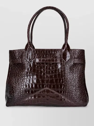 Ballantyne Leather Shoulder Bag In Burgundy