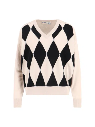 Ballantyne Lightweight 100% Cashmere Sweater In Sand