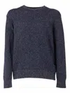 Ballantyne Lightweight Round Neck Pullover In Blue