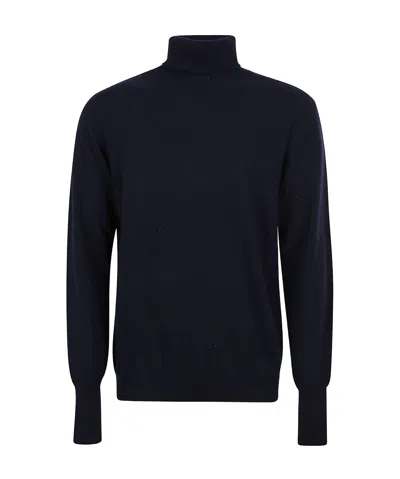 Ballantyne Logo-embroidered Roll-neck Cashmere Jumper In Black