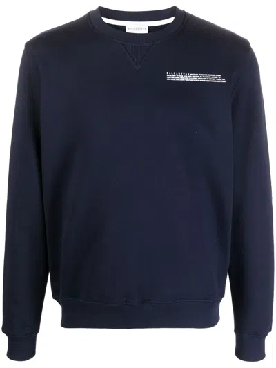Ballantyne Logo-print Cotton Jumper In Blau